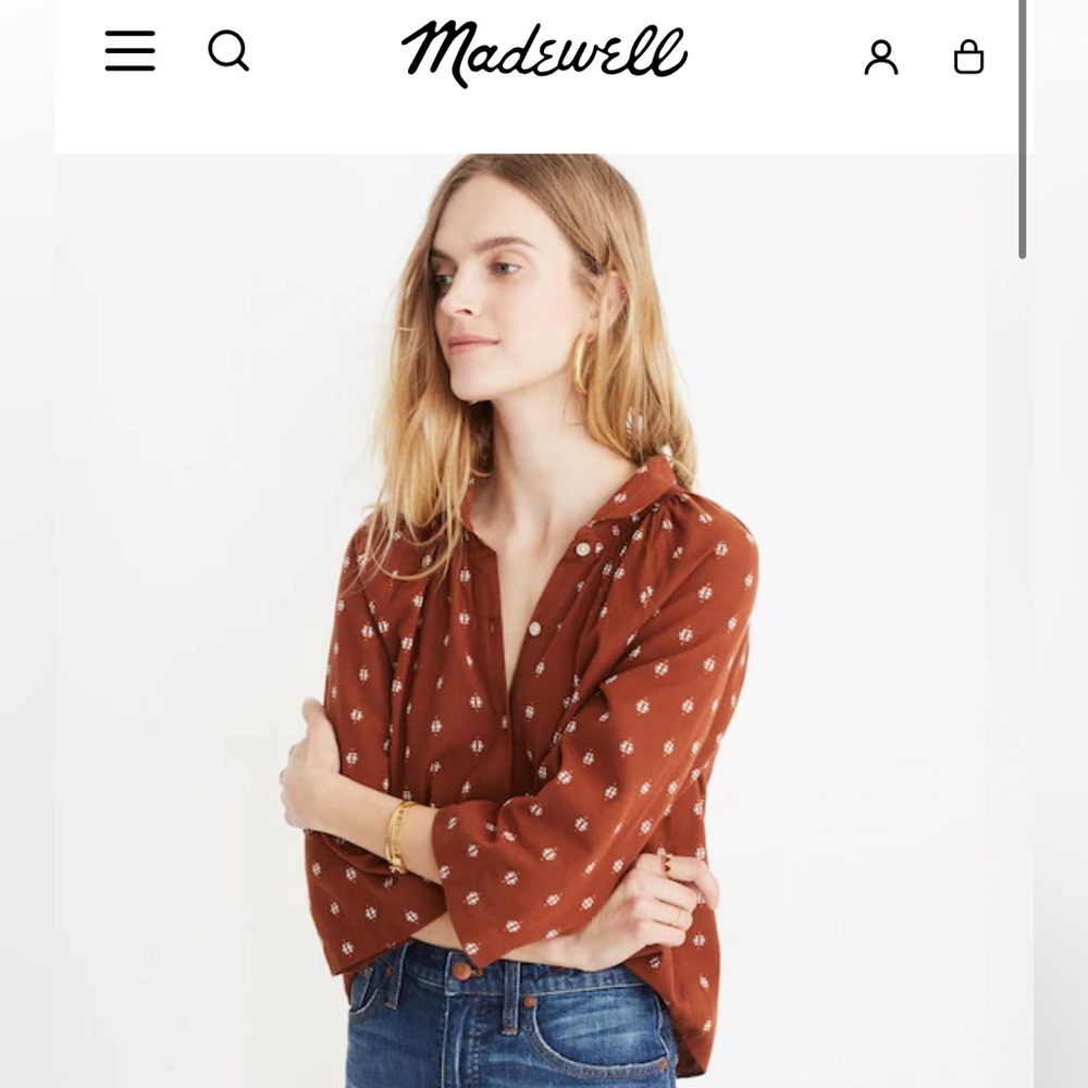 Madewell cropped blouse